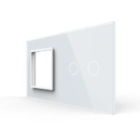 Panou Priza Simpla + Intrerupator Dublu cu Touch LIVOLO din Sticla