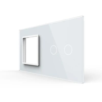 Panou Priza Simpla + Intrerupator Dublu cu Touch LIVOLO din Sticla