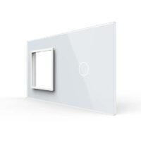 Panou Priza Simpla + Intrerupator Simplu cu Touch LIVOLO din Sticla