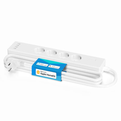 Prelungitor inteligent Meross MSS425F cu 4 Prize & 4 Porturi USB, Lungime 1.8 m, Wi-Fi, Control aplicatie