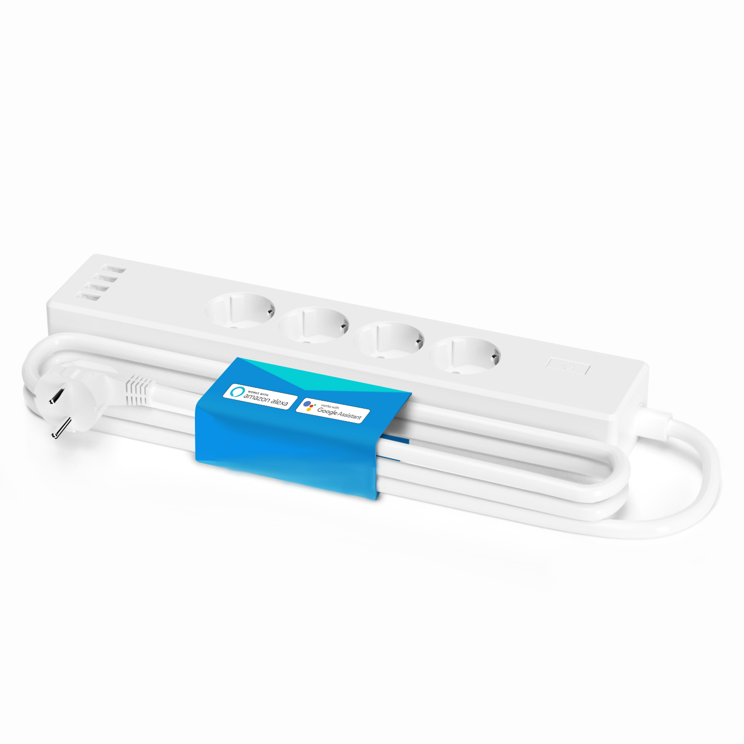 Prelungitor inteligent Meross MSS425F cu 4 Prize & 4 Porturi USB, Lungime 1.8 m, Wi-Fi, Control aplicatie